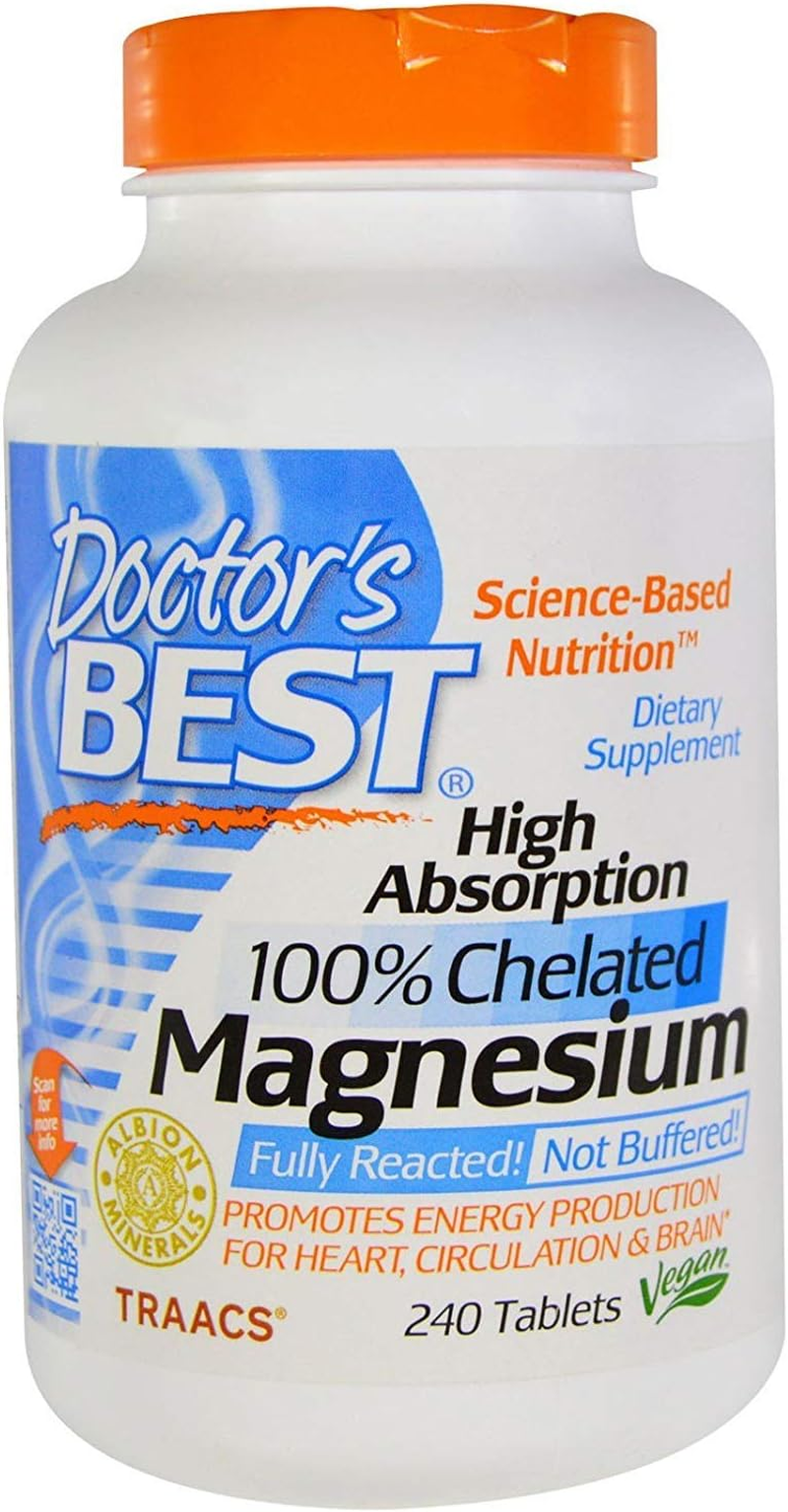 Doctor'S Best High Absorption 100% Chelated Magnesium, Tablets 240 Ea by Doctor'S Best