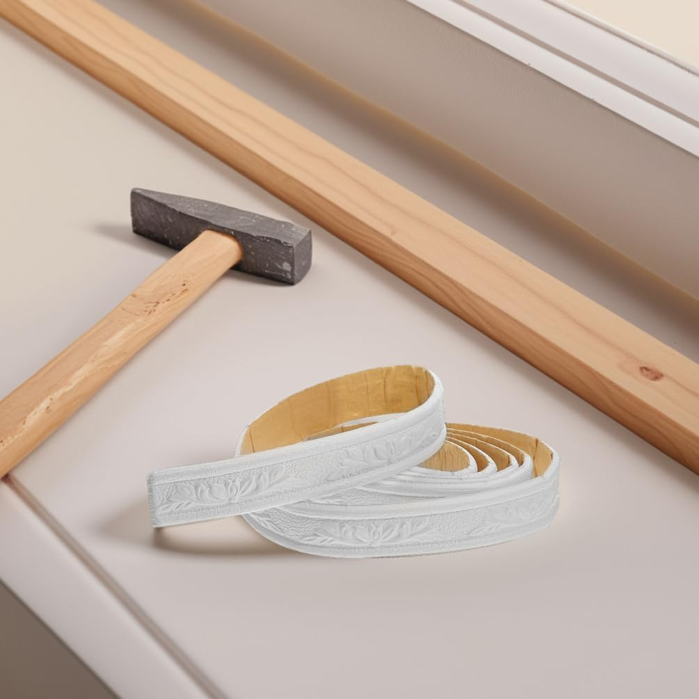 UKCOCO Peel and Stick Wall Molding : Crown Molding Peel and Stick Self-Adhesive Flexible Wall Trim for Mirror Frame Cabinet Border, 230X4X0.5Cm, 4 Rolls image number 4