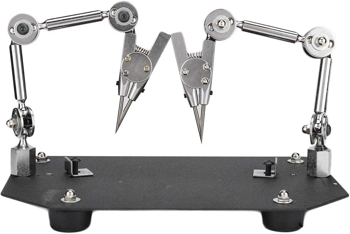 Welding Soldering Helping Table Hands, Third Hand Soldering Tool PCB Holder 2 Flexible Arms Helping Hands for Electronic Repair, DIY Soldering, Assembly, Repair, Modeling, Hobby