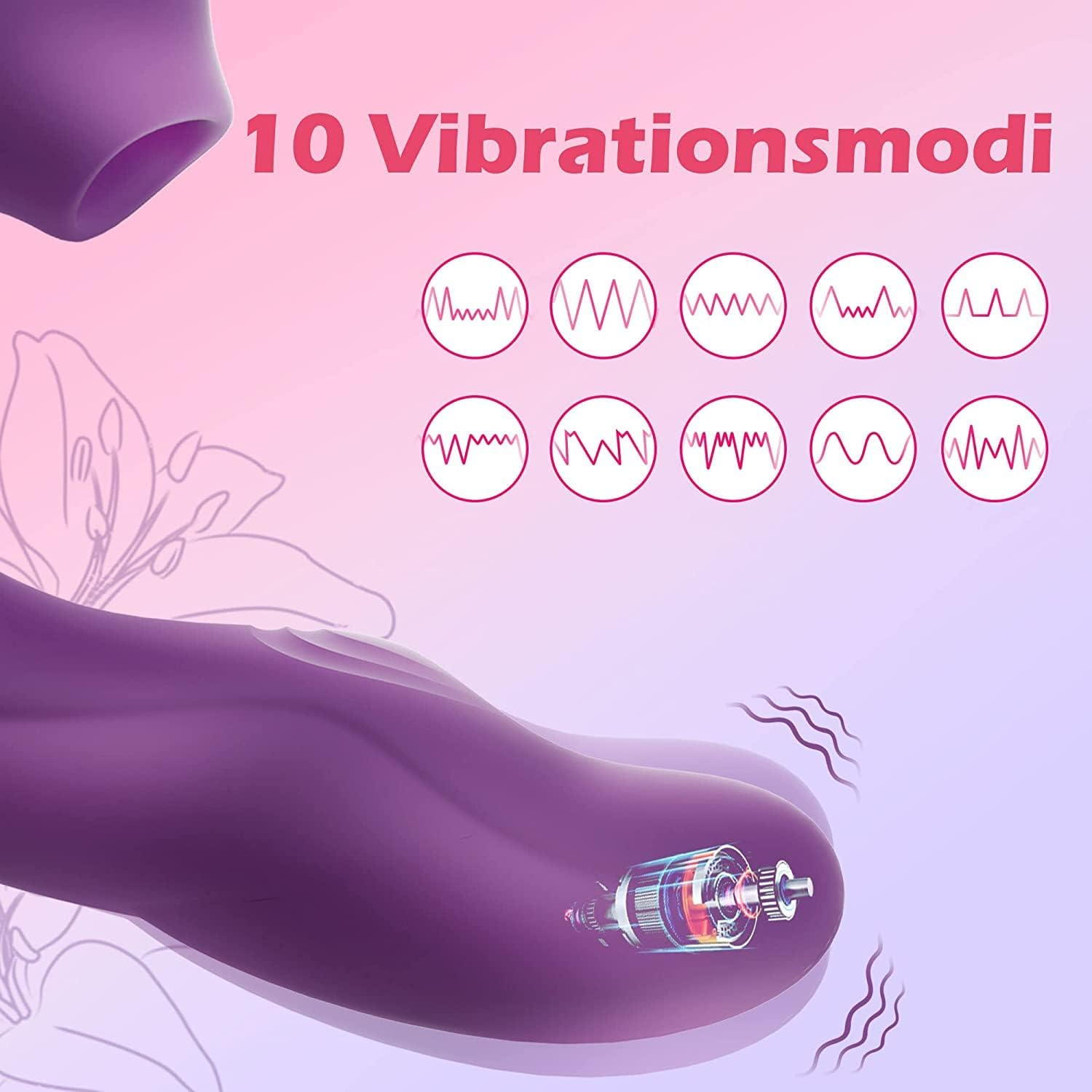 Kelesta Clitoris G-Spot Vibrator for Her, Sex Toy for Women, Quiet and Strong Clitoris, Vibrators Women Quiet with 10 Vibration Modes and 5 Pulsation Modes, 3-1 Sex Toy Sex Toy image number 3