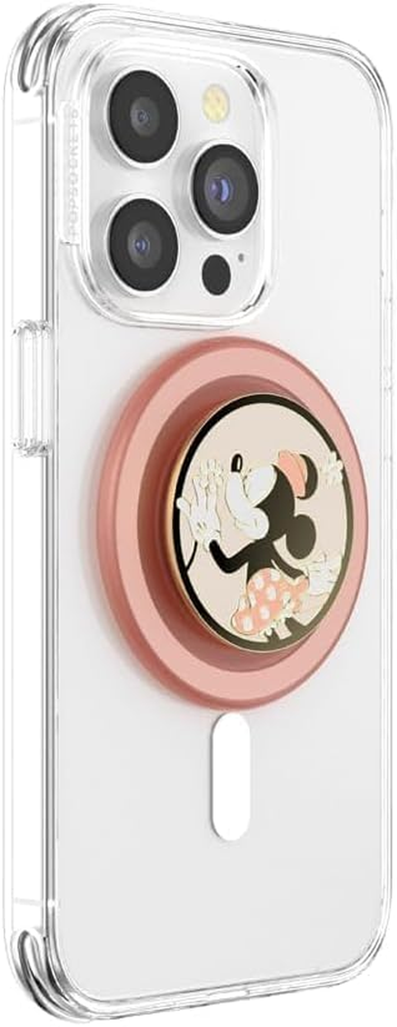 Popsockets round Phone Grip Compatible with Magsafe, Adapter Ring Included, Phone Holder, Wireless Charging Compatible, Disney - Enamel Minnie Daisy SNIFF - Pink image number 2