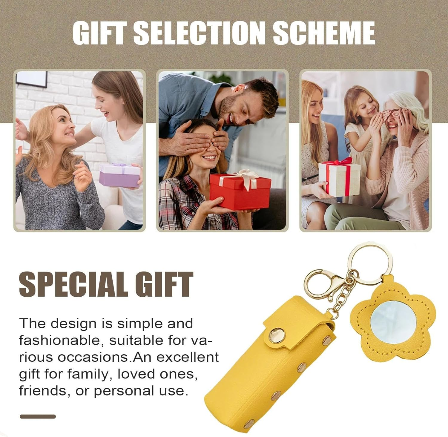 Mivpzisk Lip Balm Case, PU Leather Lip Balm Holder, Fashion Portable Cosmetic Pouch for Women Girls Makeup Travel Car Key image number 6