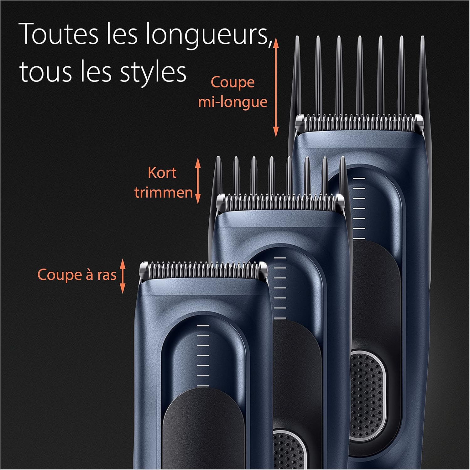 Braun HC5350 Men'S Hair Clipper, Hair Cutting at Home, 17 Length Settings, 2 Comb Attachments, 50 Minutes Nimh Battery Life image number 5