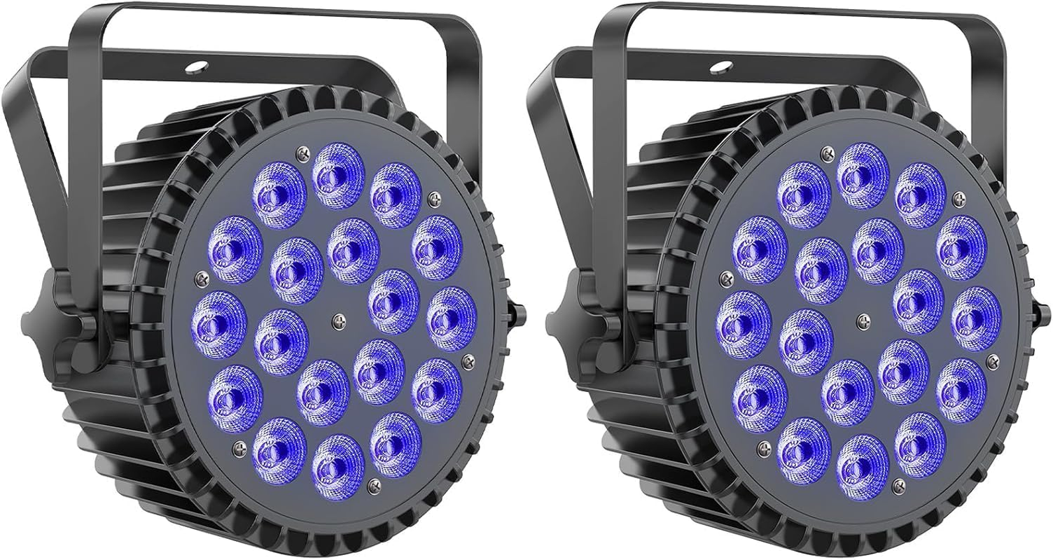200W LED Par Lights RGBWA+UV 6-In-1 Stage Lights Par Can Lighting with DMX Control Sound Activated Uplights for Events DJ Wedding Party Church Live Show(4 Packs)
