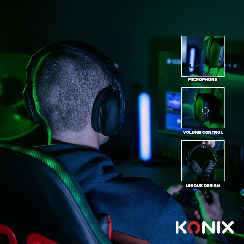 Konix Skylite Ultralight 218G Xbox Series X|S Wired Circumaural Gaming Headset - Microphone - 1.5M Cable - 3.5Mm Jack - Black image number 5