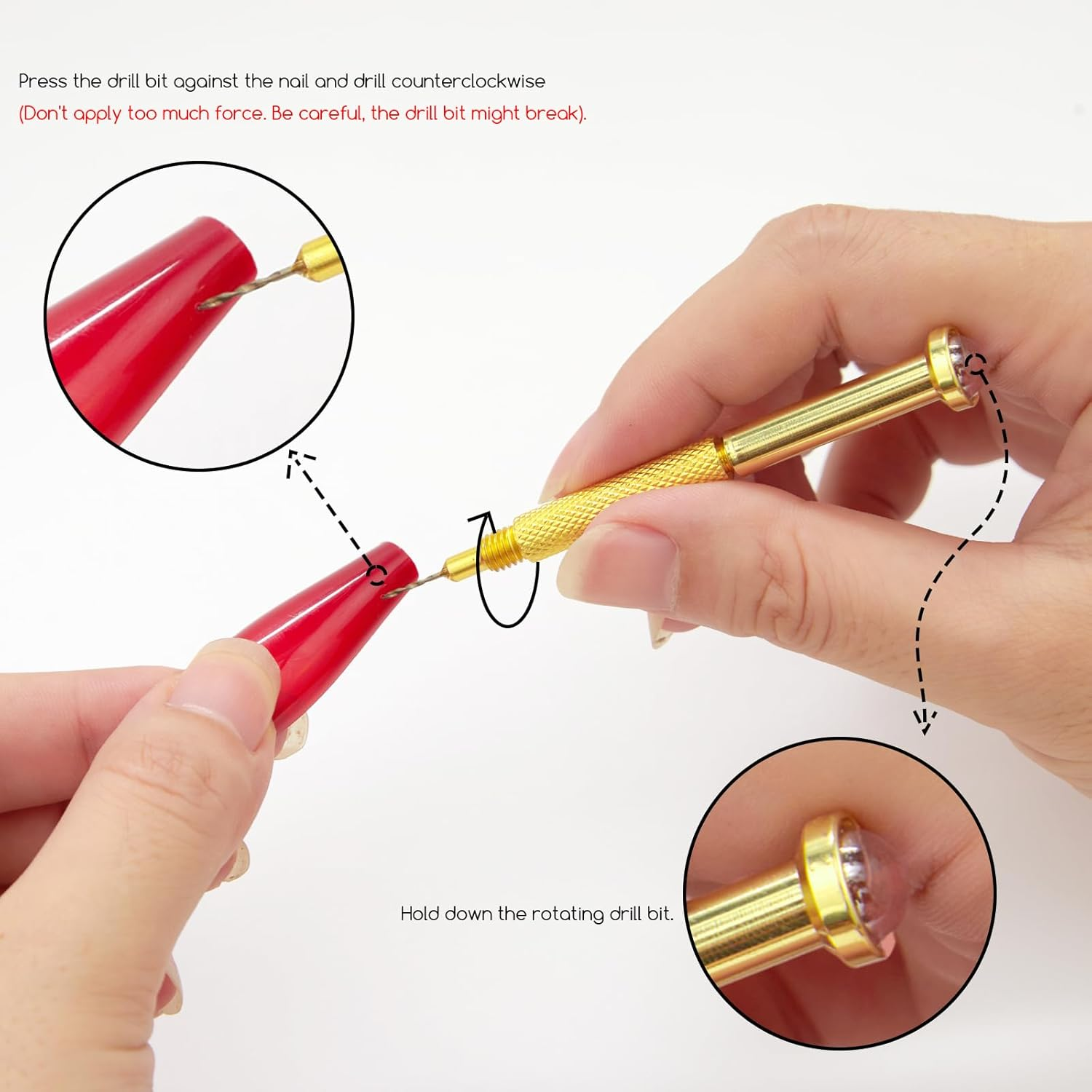 XEAOHESY 25 Pieces Platinum-Colored Alloy Nail Piercing Charms Nail Piercing Rivet Set with Piercing Tool Punk Y2K Piercing Nail Charms for Women Girls Nail Art image number 3