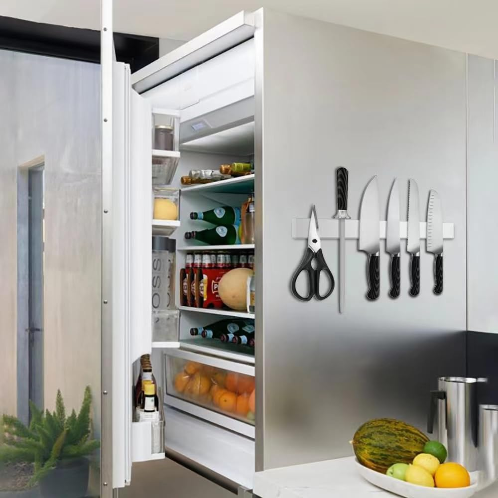 40 CM Self-Adhesive Magnetic Knife Holder, Heavy Duty Kitchen Knife Magnetic Strip for Fridge,Magnetic Knife Holder for Wall No Screws,No Drill Required,Easy to Install (Stainless Steel-40) image number 2