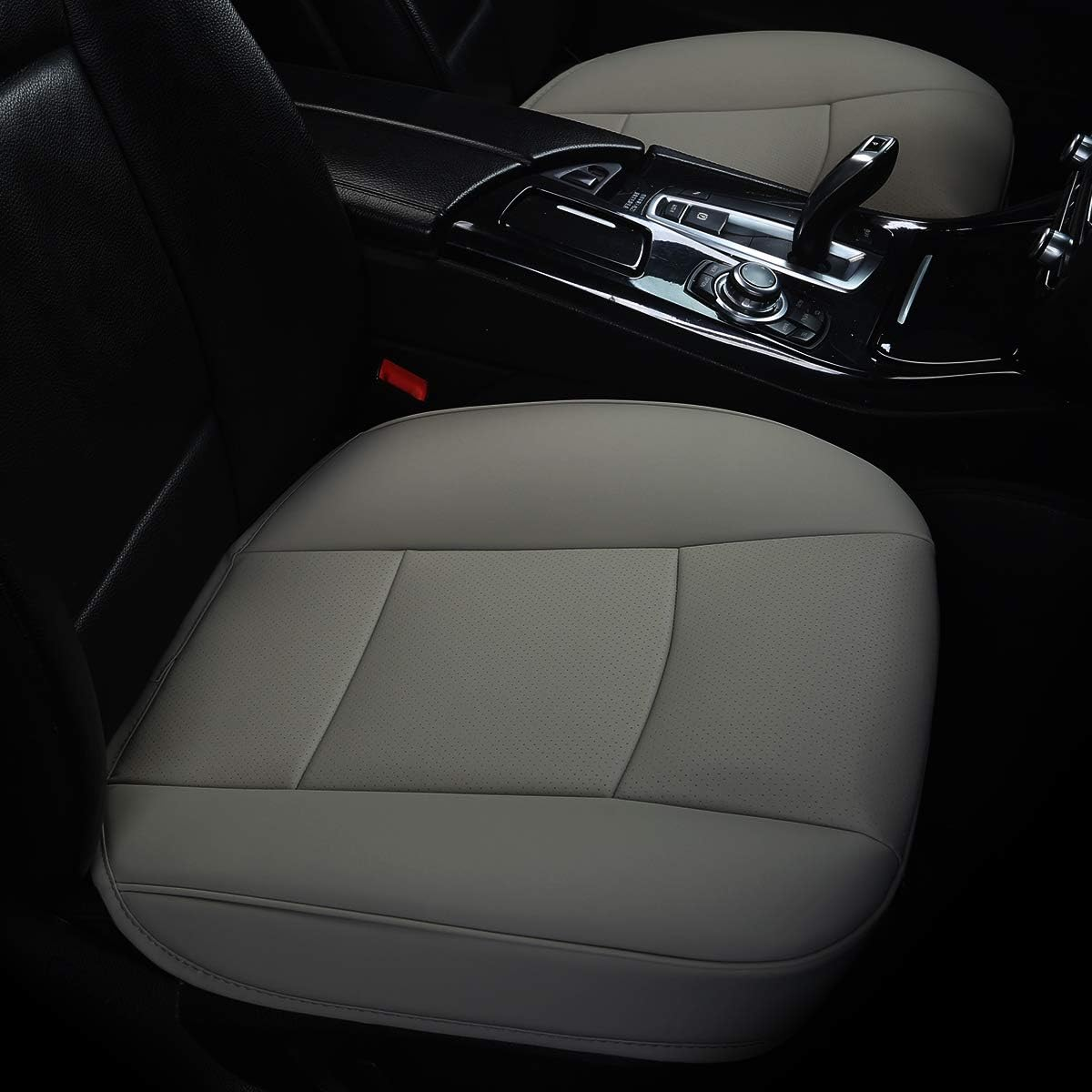 Ultra-Luxury PU Leather Car Seat Cushion Car Seat Cover for Most Four-Door Sedan&Suv,Single Seat without Backrest 1Pcs(W20.5&times; D21&times;T 0.35 Inch) (3D - Gray) image number 1