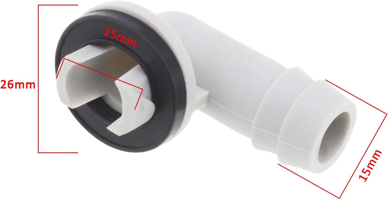 LT Easiyl 4Pcs 15Mm Air Conditioning Water Outlet Nozzle Air Conditioning Drainage Hose Joint Elbow Joint with Rubber Ring Compatible with Midea image number 2