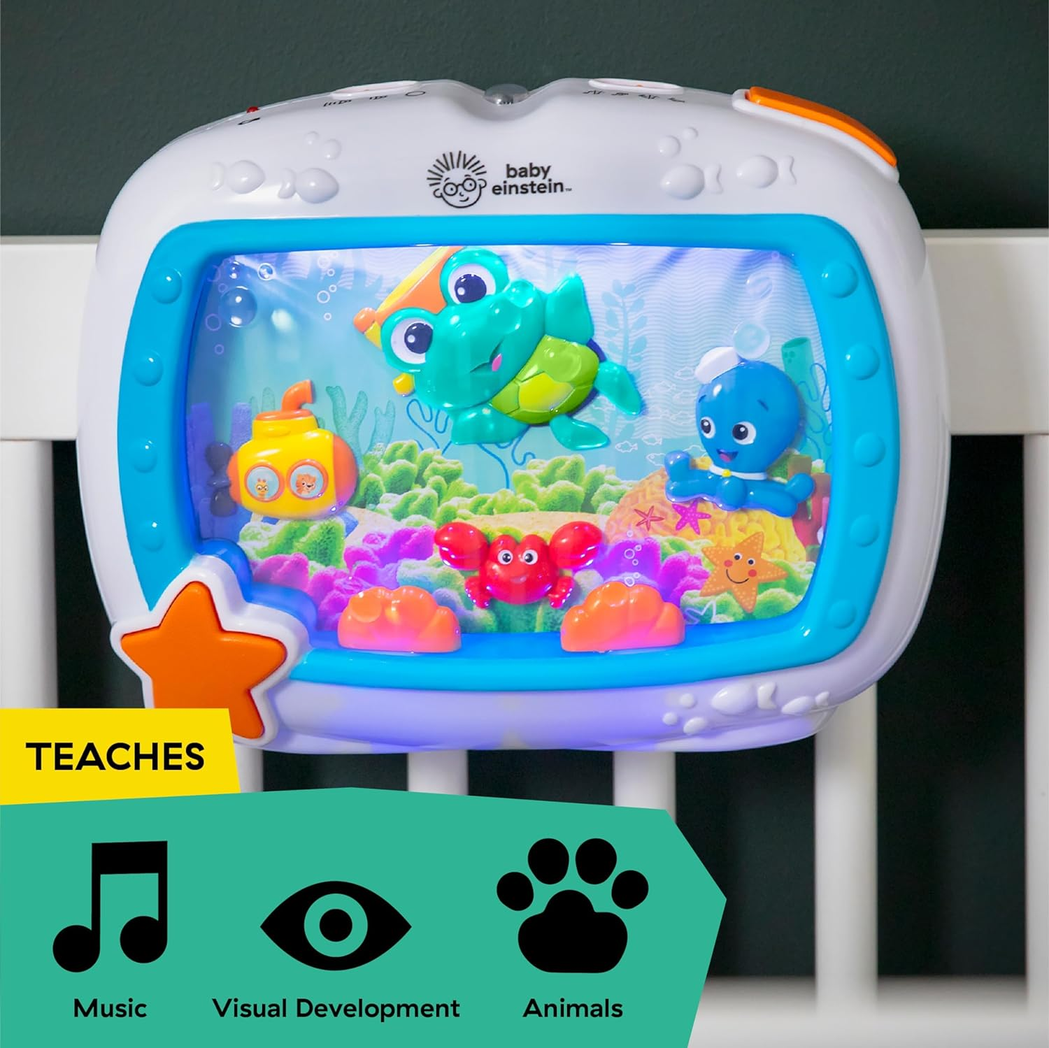 Baby Einstein Sea Dreams Soother Musical Crib Toy and Sound Machine, Newborn and Up image number 3
