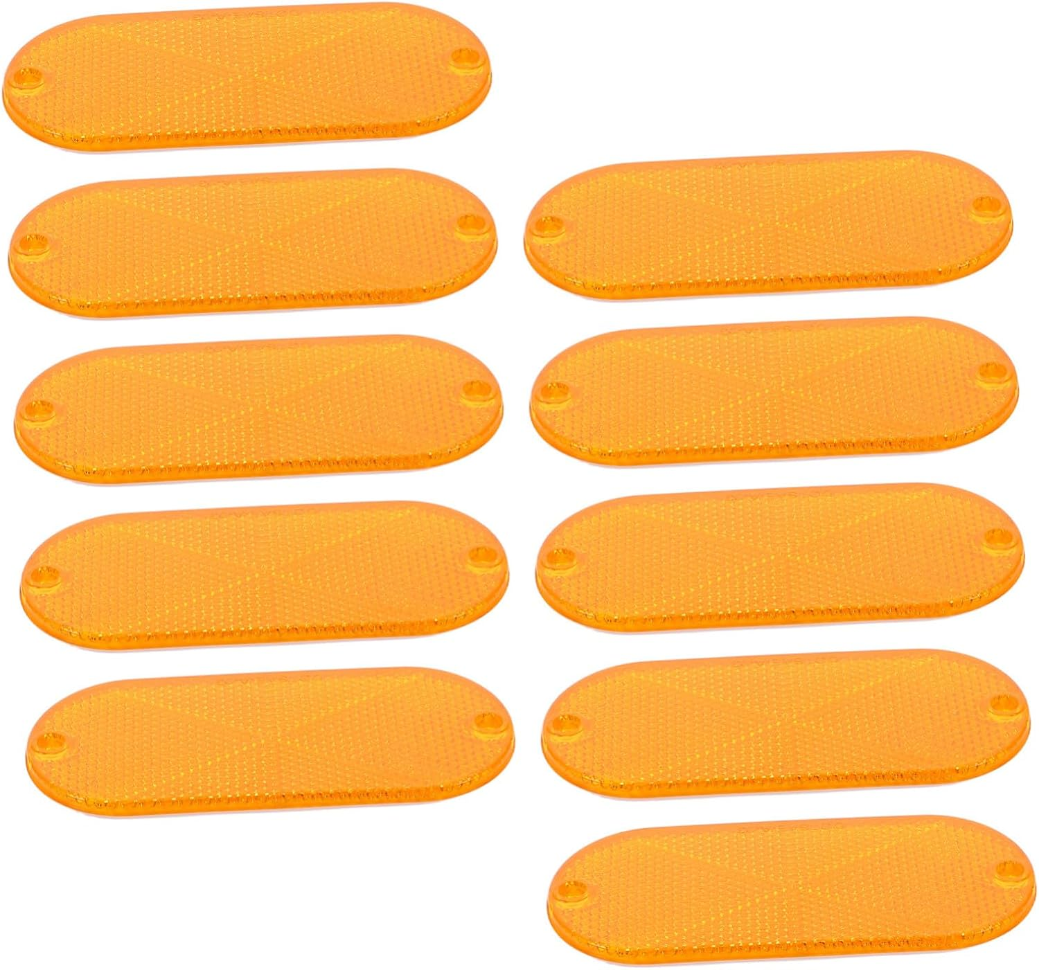 ABOOFAN 10Pcs Oval Trailer Reflective Marker Stickers Amber Post Reflectors for Driveway Fence and Car Trailer Safety image number 1