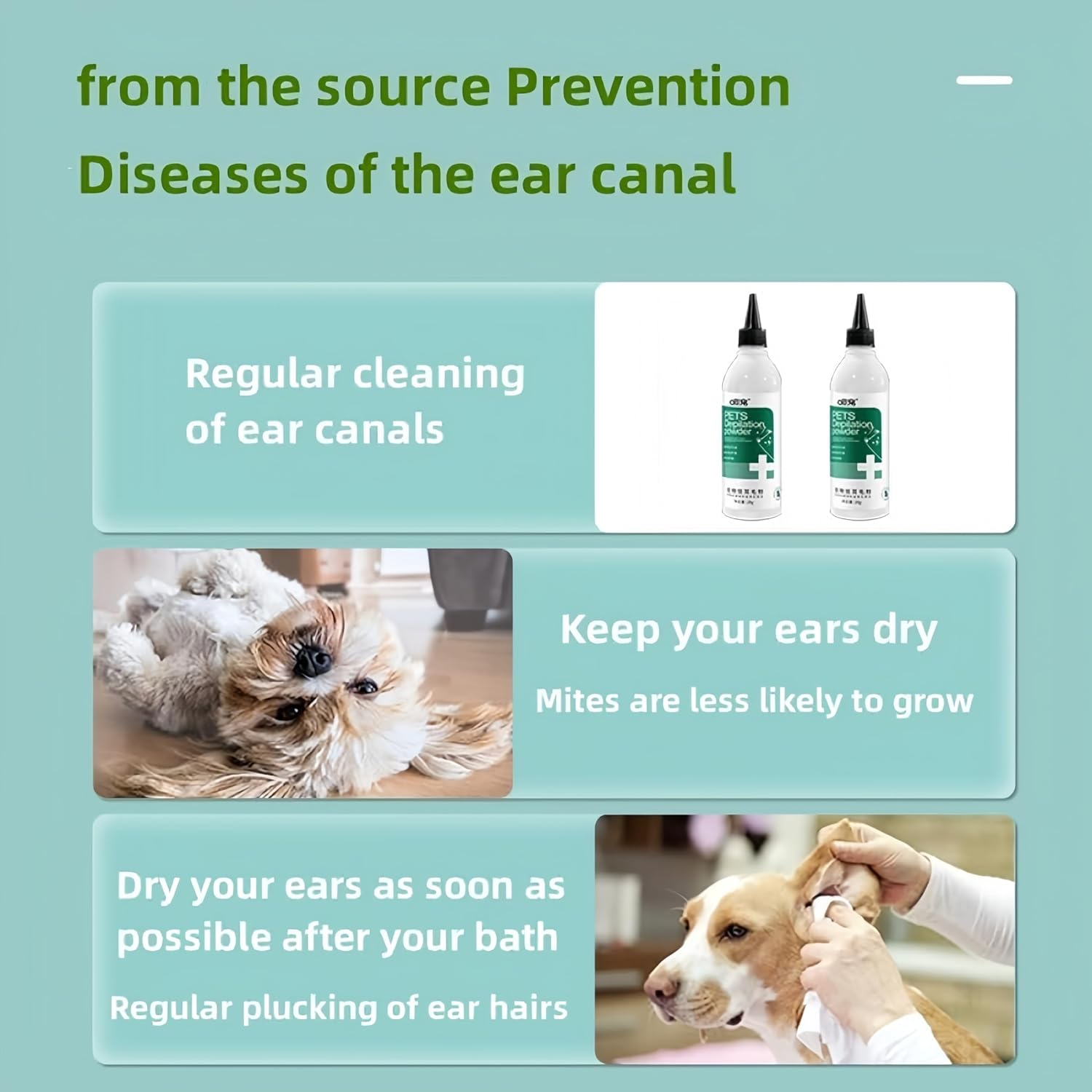 Pet Ear Cleaning Powder - Ear Hair Removal Powder - Keep Your Pet'S Ears Clean and Healthy (A)