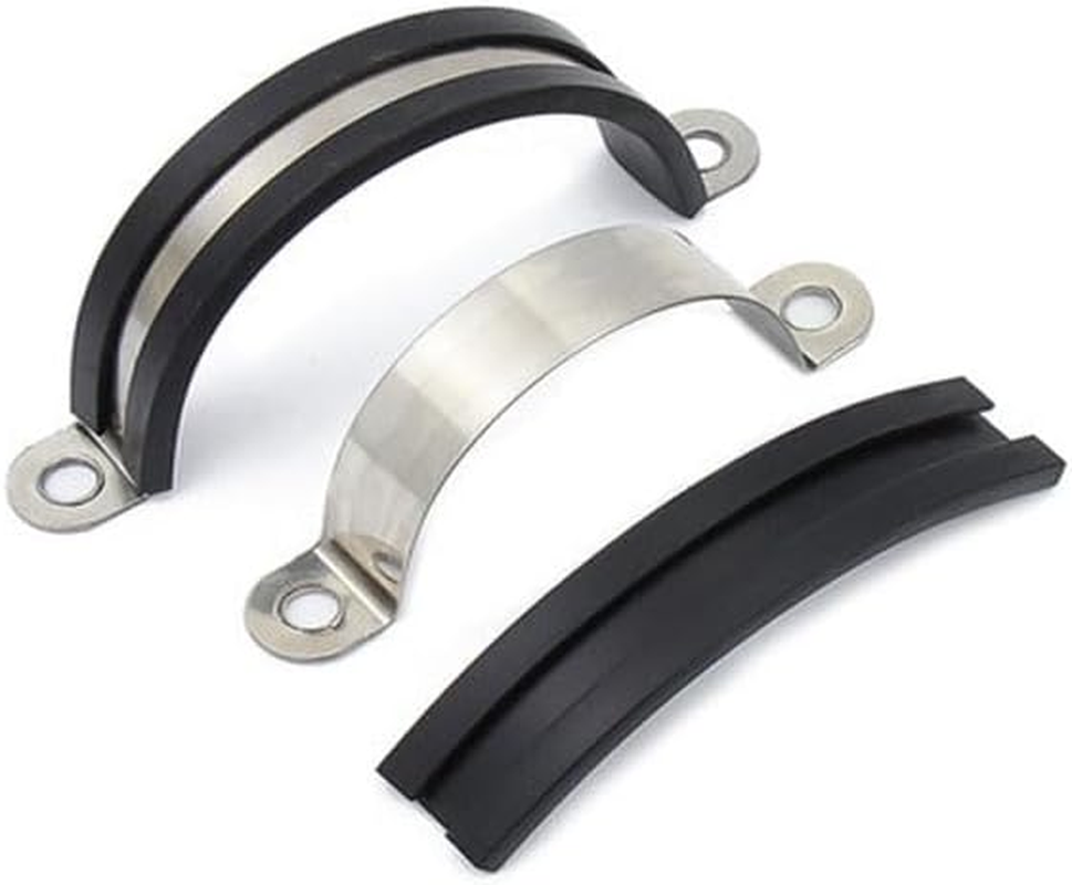 10 Cable Folder Kits, U -Shaped Pipe Clamps, Cable Installation Hose Fixtures, Stainless Steel Rubber Cushion Pipe Clamps (18Mm, 20Mm, 22Mm, 24Mm, 26Mm) (24Mm)