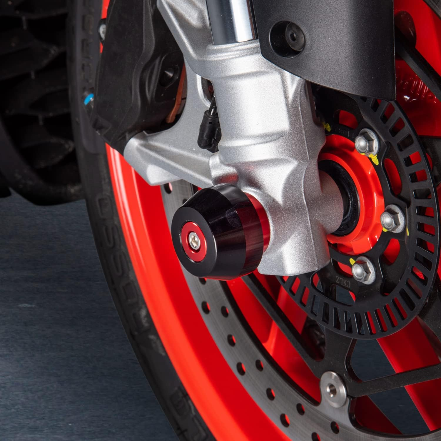 Motorcycle Front Rear Wheel Slider Axle Fork Sliders Frame Falling Protector Crash Pad Protection Aluminum Kit for Aprilia RS 660 RS660 2020 2021 2022 2023 Motorbike Accessories Parts (Red) image number 4