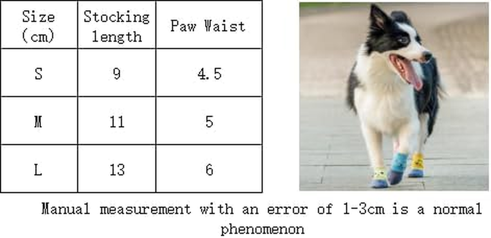 4 Pairs Anti-Slip Dog Socks,Prevent Licking, Paw Protector,Traction Control Indoor for Small Medium Dogs (4 Colors, Large) image number 1