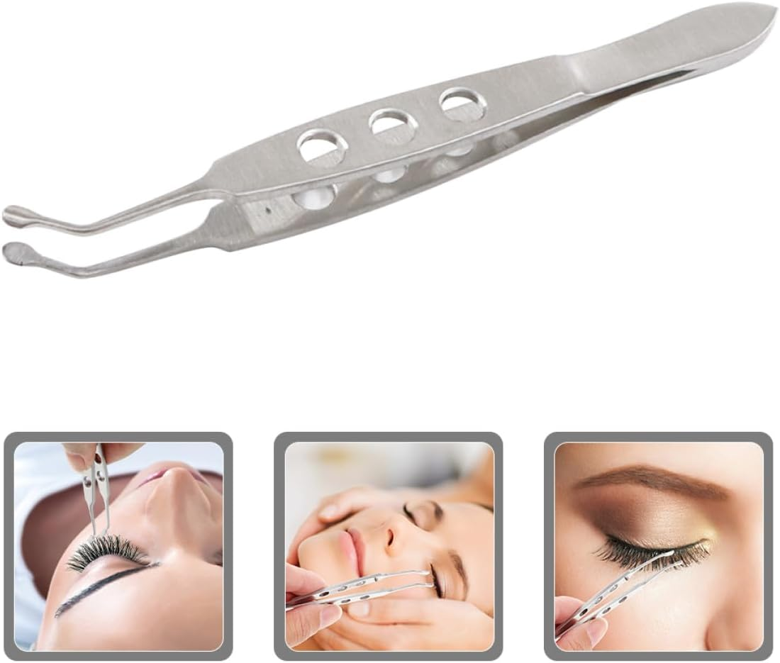HEALEEP Stainless Steel Meibomian Gland Tweezers Eyelid Forceps Small Square Head 3X4Mm for Eyelid Massage and Gland Expression Women Beauty Tool for Eye Care image number 3