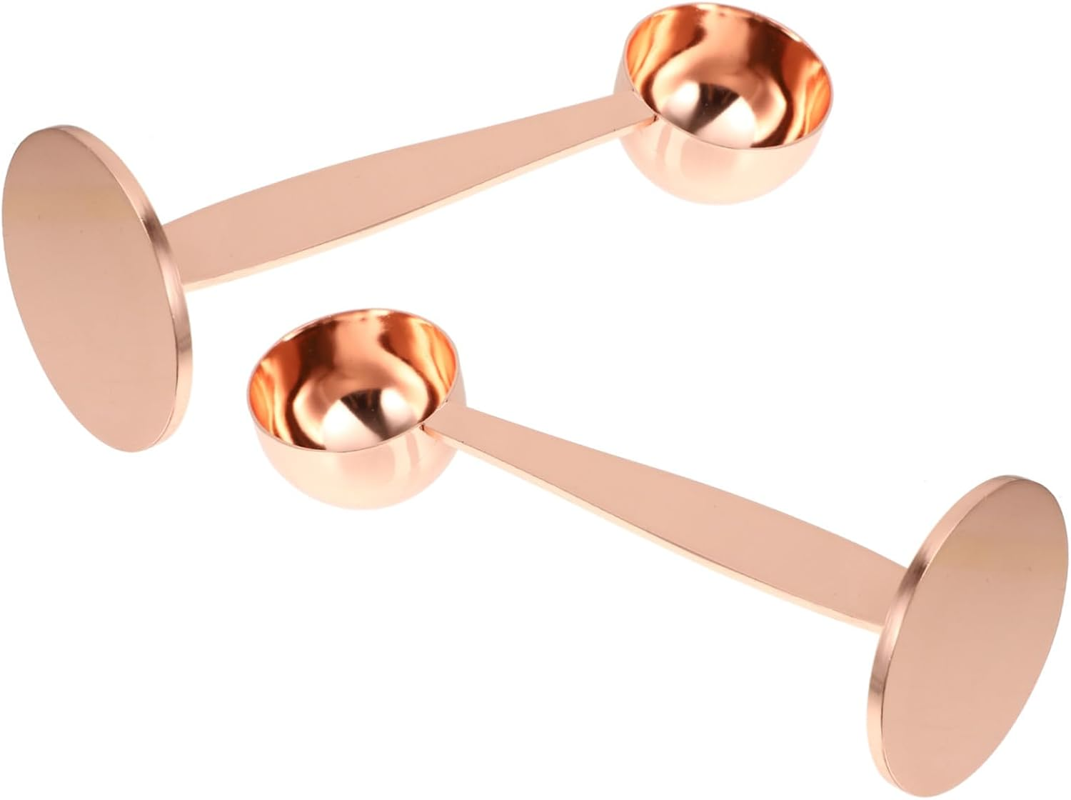 COMPUKAS 2Pcs Stainless Steel Coffee Spoon Measuring Cup Powder Press Scoop Espresso Tamper Tool for Tamping Measuring Use Coffee Beans Powder