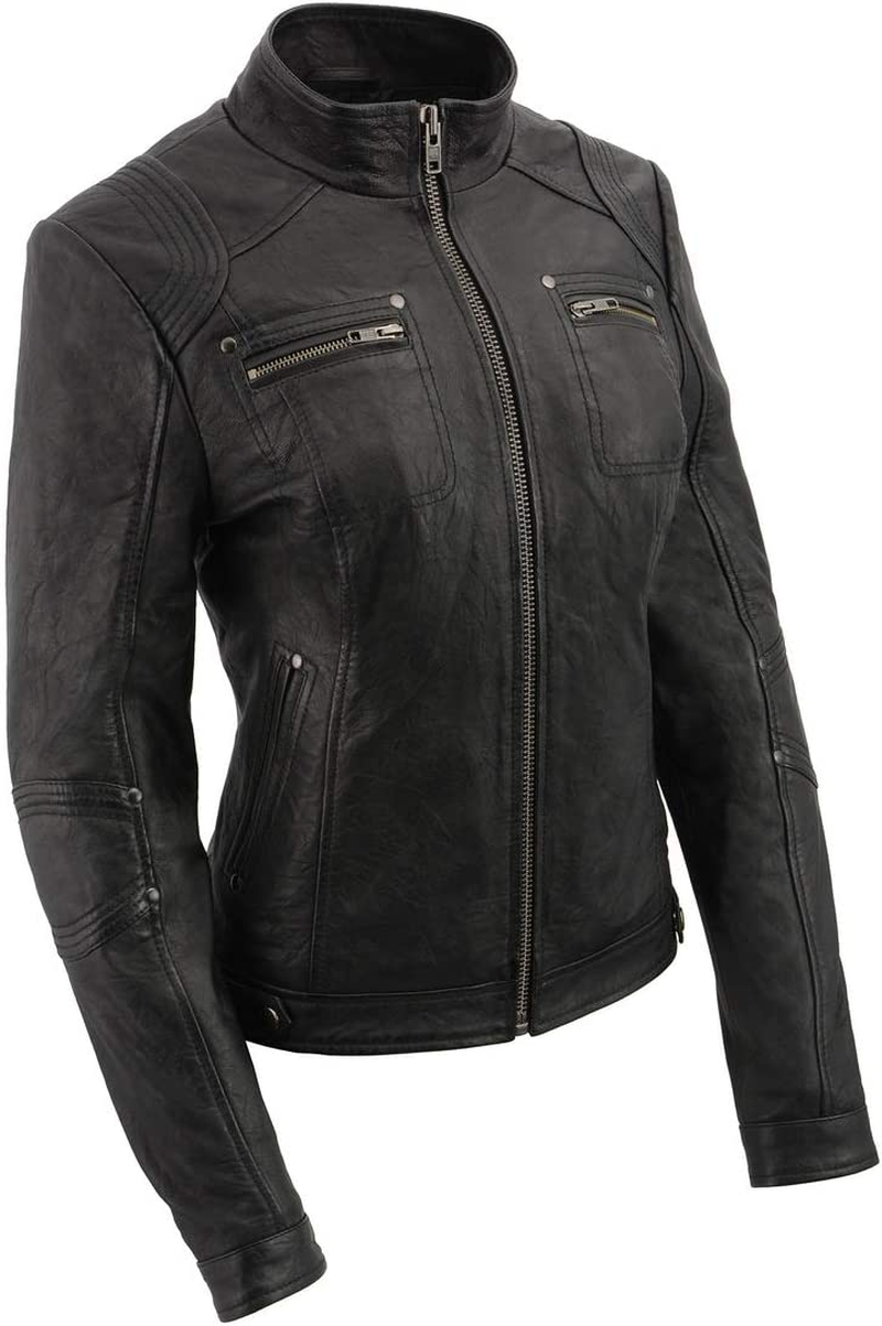 Milwaukee Leather Womens Motorcycle Jacket, Black, X-Large US image number 4