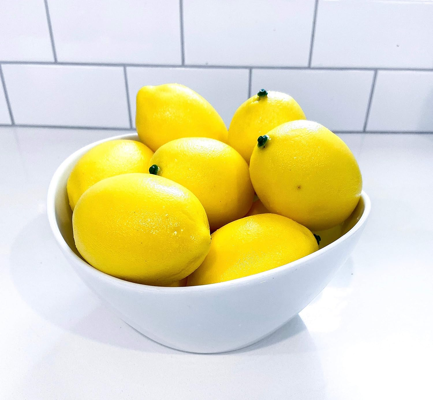 SO CAL PRO Fake Lemons Lemon Decor for Kitchen Faux Fake Fruit, Lemons Organic Decoration, Faux Lemons for Decoration Craft Supplies image number 1