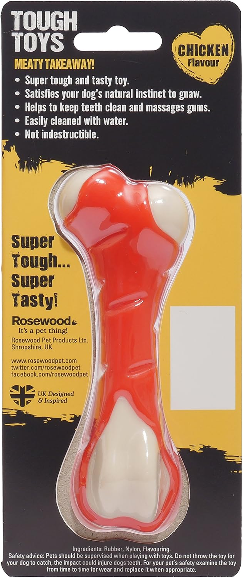 Rosewood Tough Toys Meaty Chicken Takeaway Bone Dog Toy, Small image number 6