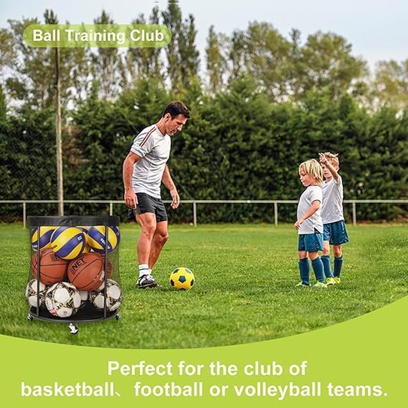 Soccer Mesh Equipment Ball Cart &ndash; Ball Storage Organizer for Basketballs, Volleyballs, Soccer Balls &ndash; Garage Organizer Rack with Storage Net for Sporting Accessories image number 1