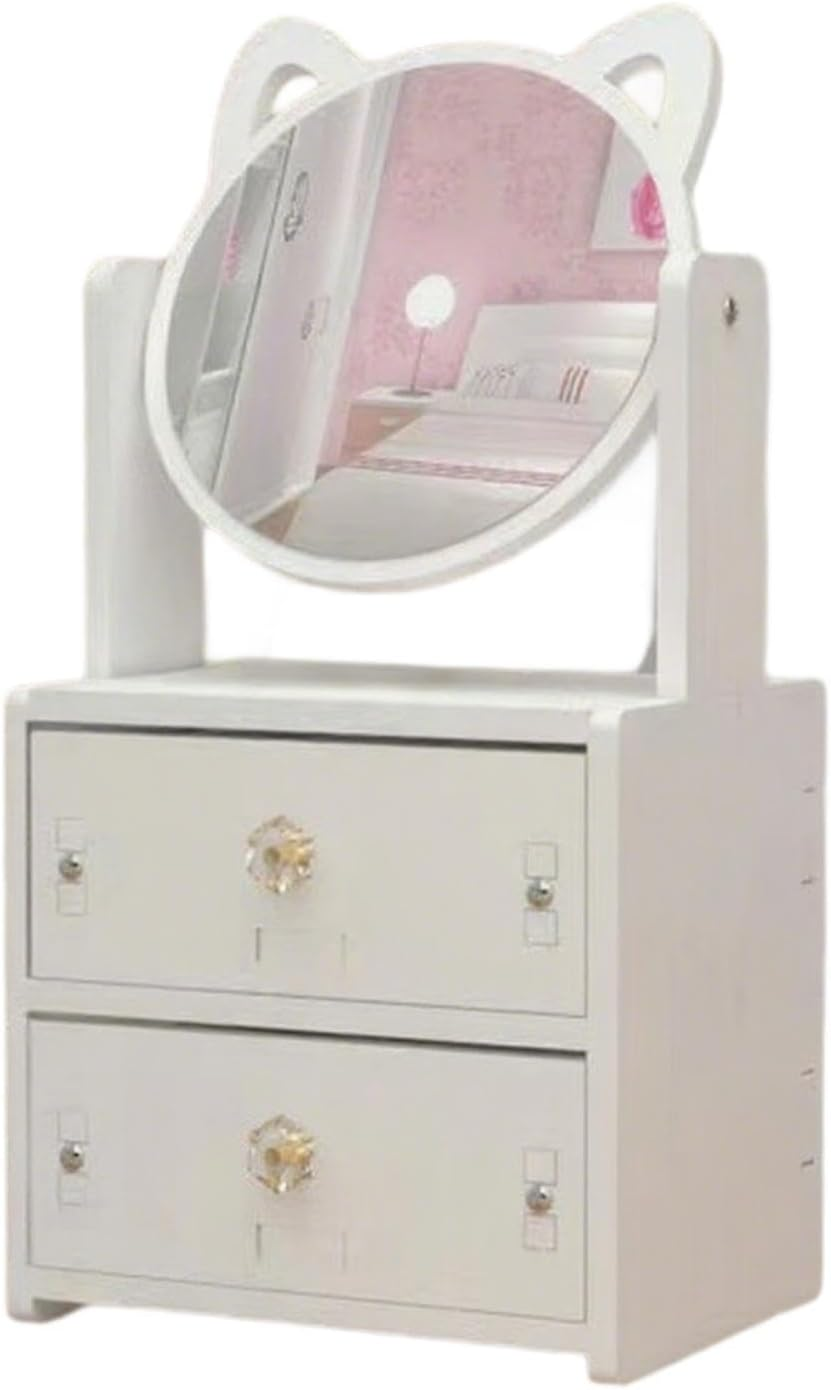 Folpus Makeup Organiser with Mirror, Cosmetic Organiser with Drawers for Office Supplies, Bathroom image number 3