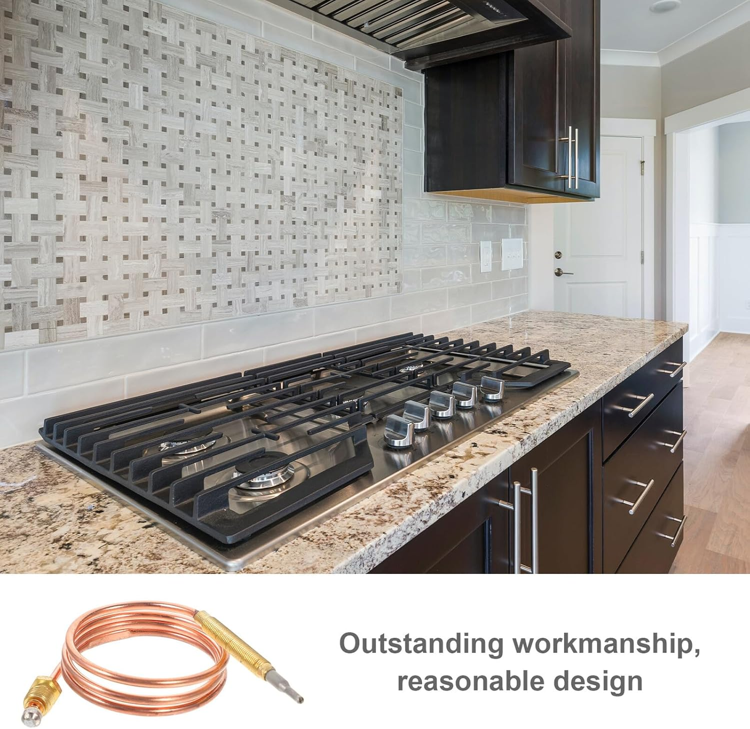 Fireplace Thermocouple Sensor for Oven Stove BBQ Grill Flameout Safety Probe with Precise Temperature Control Replacement Thermocouple for Heating Appliances image number 1