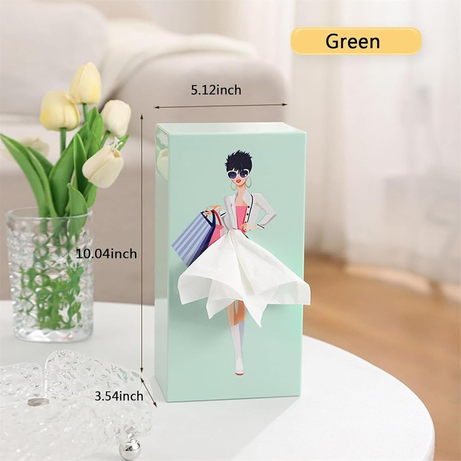Flying Skirt Tissue Box, Creative Tissue Boxes Holder, Lady Skirt Tissue Box Cover, Creative Tissue Boxes for House Bathroom Living Room Bedroom & Office - D image number 7
