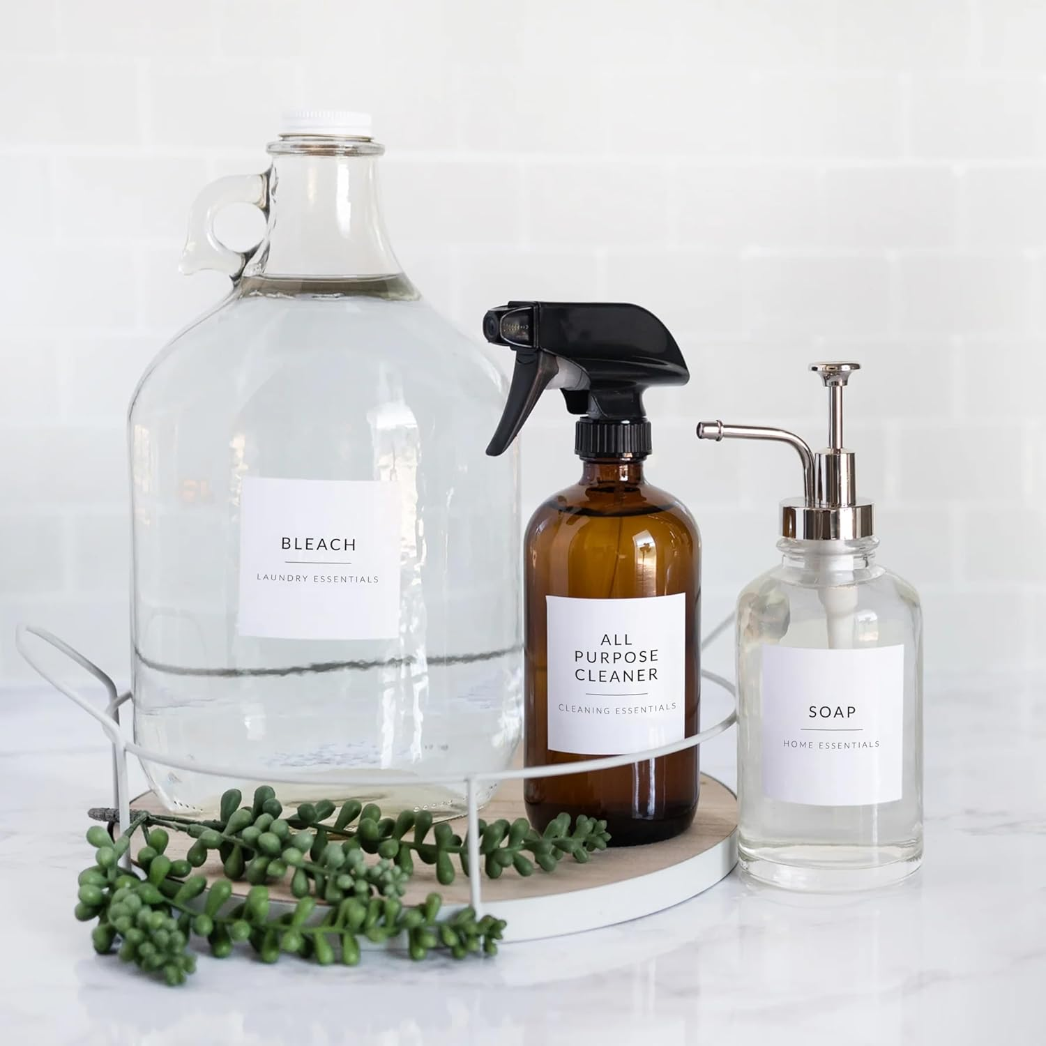 Laundry Labels for Jars, 136 Home & Laundry Stickers, Laundry Room Organization, Office & Kitchen Labels, Cleaning Stickers for Jars & Spray Bottles, Linen Closet Household image number 1