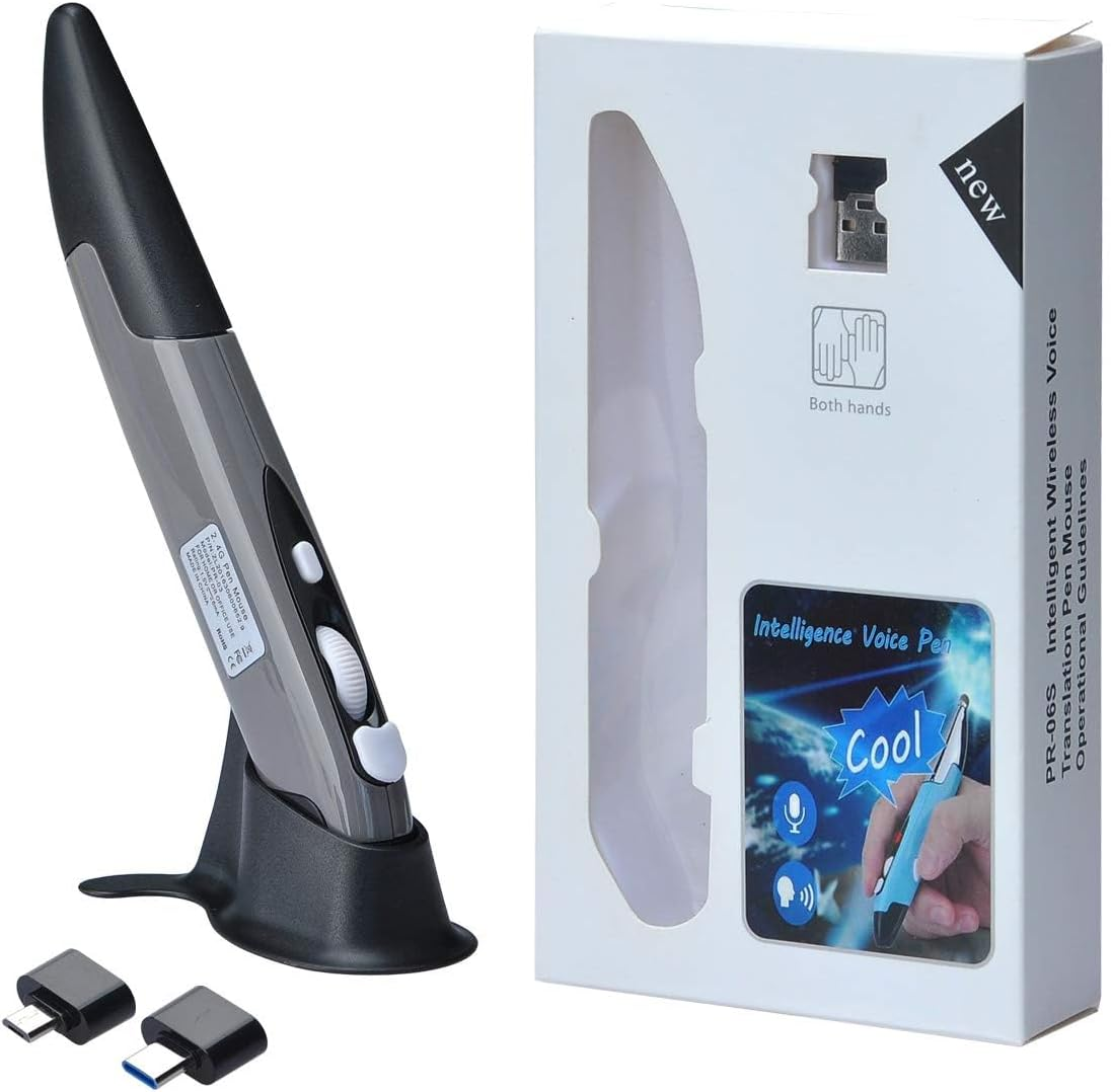 Lychee Wireless Pen Mouse 2.4GHZ USB Wireless Optical Pen Mouse 500/1000 DPI Adjustable Handwriting Mini Mice for PC Laptop Notebook Computer Mac image number 1