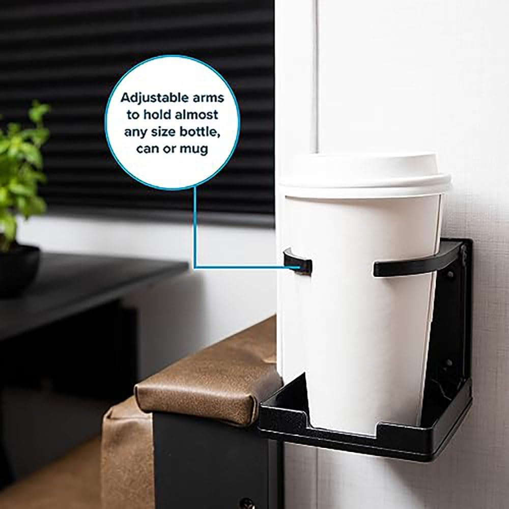 Custelen Adjustable Drink Holder - Fits Mugs, Large Drinks, and Any Size Bottle or Can - Ideal for Cars, Trucks, Rvs, Vans, Boats, and More - Black image number 6