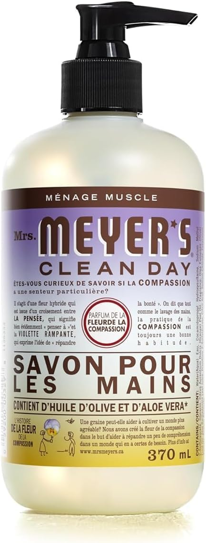 Mrs. Meyer'S Hand Soap, Made with Essential Oils, Biodegradable Formula, Compassion Flower, 12.5 Fl. Oz - Pack of 3 image number 1