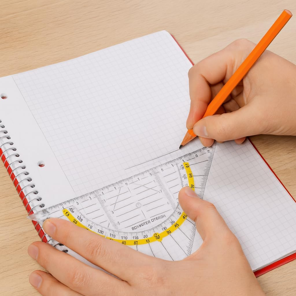 My-Goodbuy24 Geometry Triangle - Pack of 12 - Flexible Material - Shatterproof - Transparent - Set Square for School and Office - Ruler image number 5