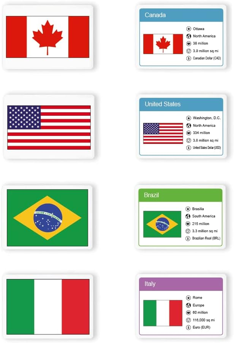 Little Wigwam Flags of the World Flash Cards - Set of 216 Flags + Country Information image number 4