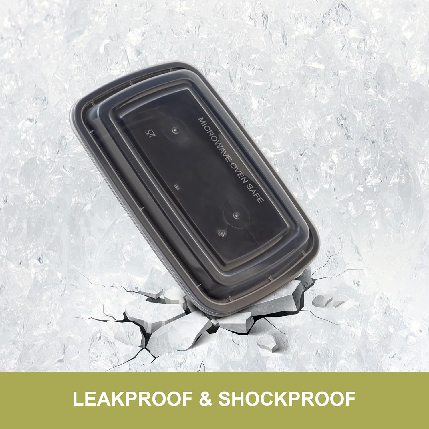 50 Pack- Meal Prep Containers 32Oz, Plastic Food with Lids, Leakproof to Go Lids Reusable Containers, Bpa-Free, Microwave/Dishwasher/Freezer Safe Black-50Pack image number 3