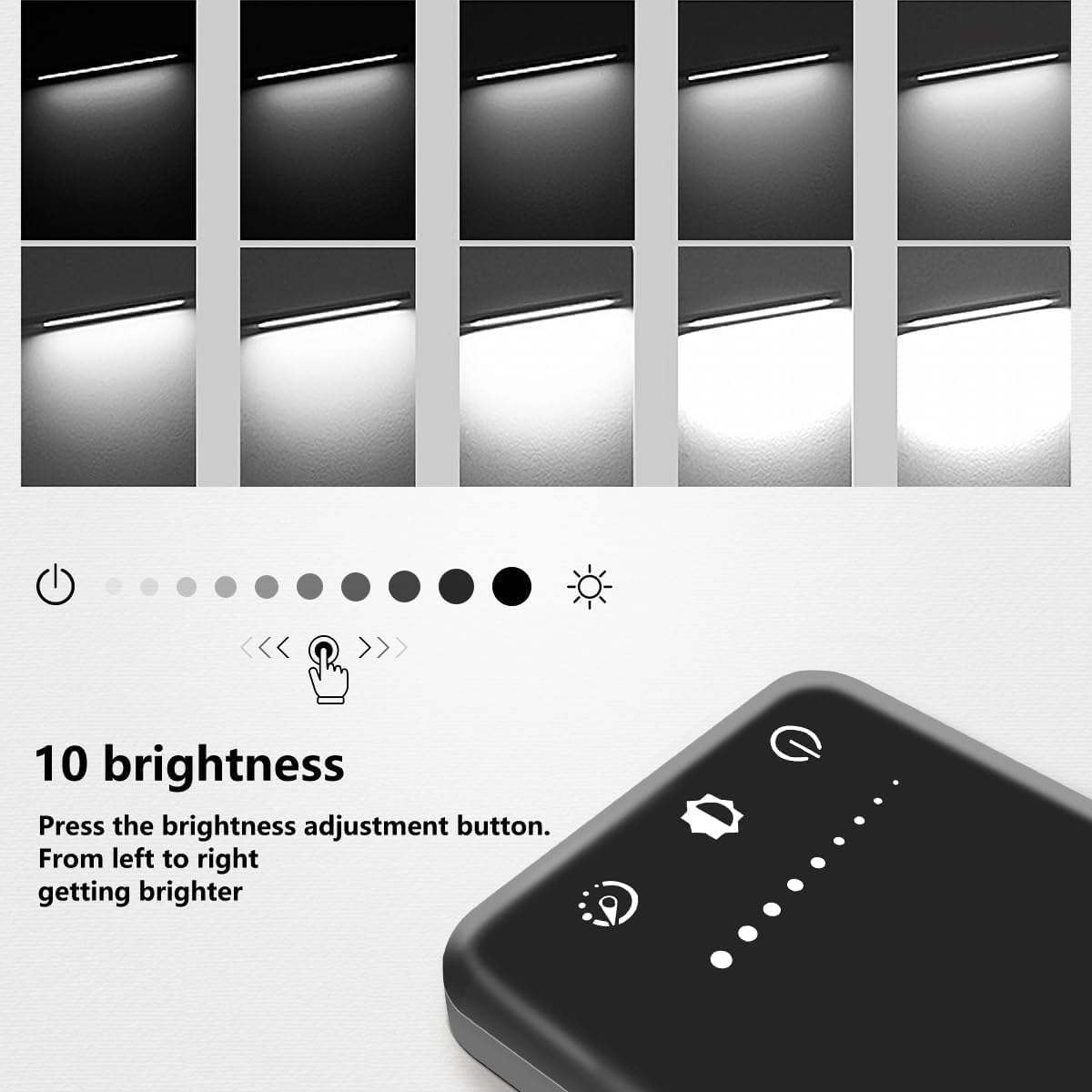 LED Desk Lamp for Office Home, Bright Desk Light with USB Charging Port, 5 Color Modes with 10 Brightness Level, 30/60 Minutes Timer, Touch Study Lamp for Nail, Craft, Puzzle, Sewing, Study, Black image number 2