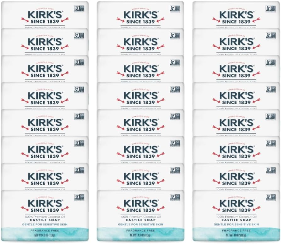 Kirk'S Original Coco Castile Bar Soap Fragrance Free 4 Ounces (24 Pack) image number 5