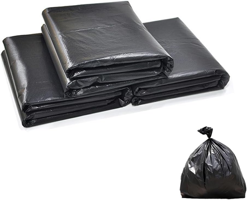 100PCS Black Heavy Duty Bin Bags Liners Rolls Waste Refuse Sacks Rubbish Bag, Durable and Tear-Resistant, Ideal for Business and Home Use