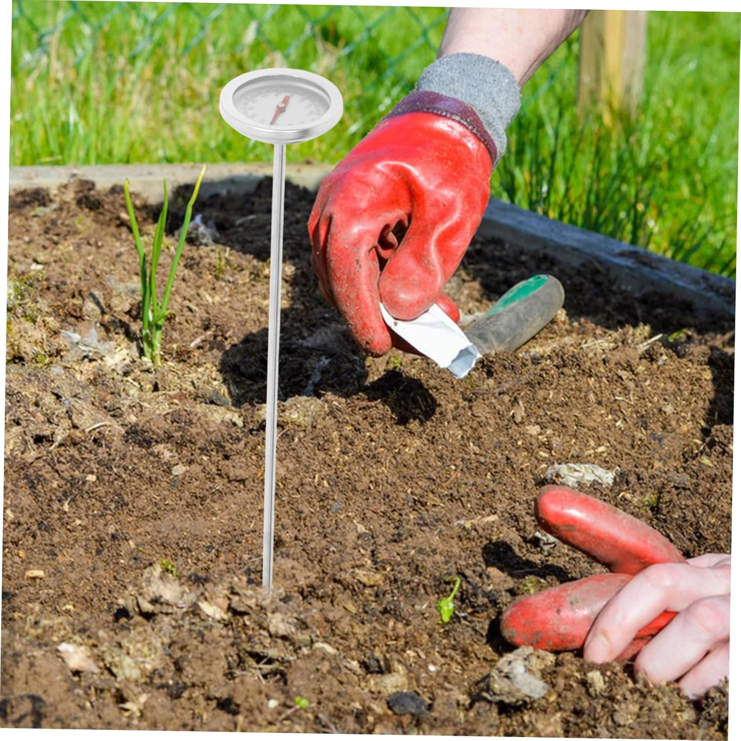 DECHOUS Compost Temperature Thermometer Stainless Steel Probe Soil Thermometer for Gardening Reusable Tool for Backyard Lawn and Greenhouse image number 2