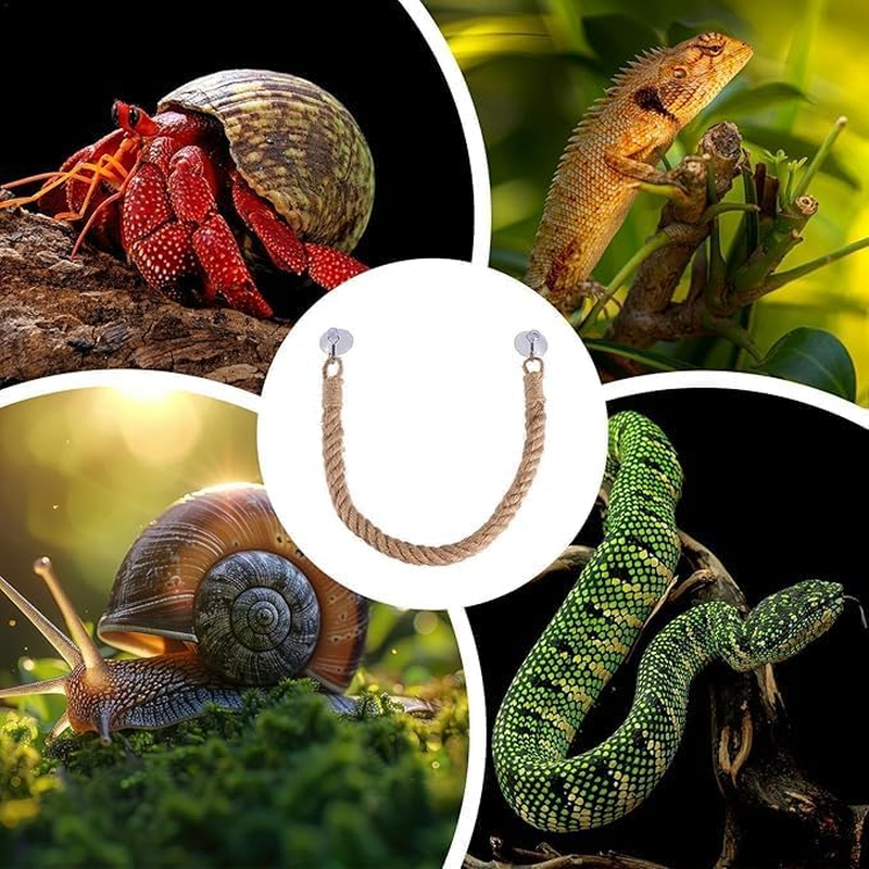 Hermit Crab Toys Hermit Crab Climbing Jute Rope Ladder with Hooks Hermit Crab Toys Reptile Tank Terrarium Accessories Habitat Decor for Hermit Crab Lizards Geckos Snakes (1 Pcs,23.6 Inch) image number 5