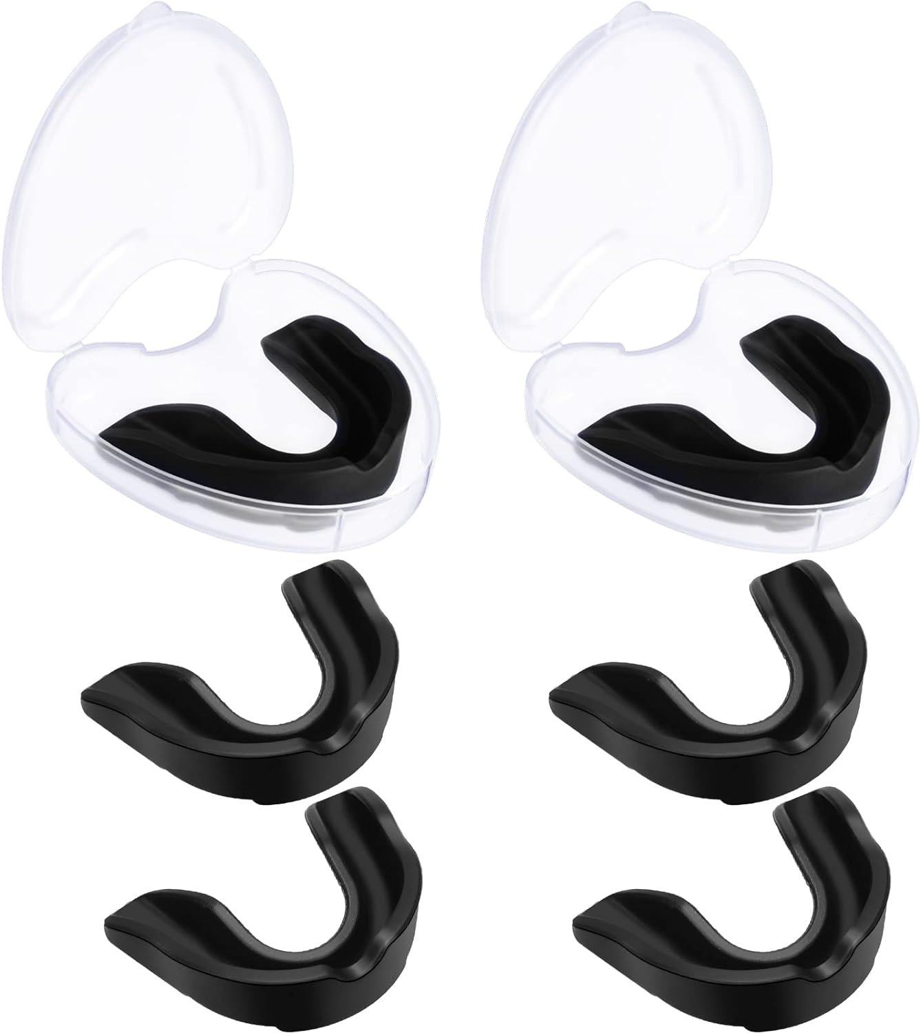 BBTO 6 Pcs Youth Kids Mouth Guard for Sports, Mouthguard Bulk with Case, Boy Girl Athletic Mouth Guard for Football Boxing Hockey Karate Basketball(Classic Style,Red, Blue, White, Black, Yellow, Pink)