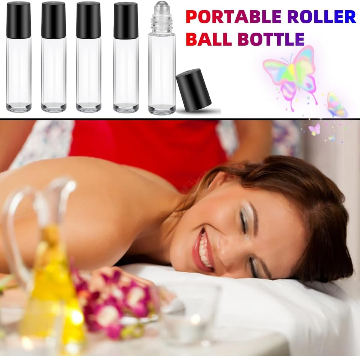20PCS Essential Oil Glass Roller Bottles,Ywbfove 10 Ml Leak-Proof Roller Bottle with Balls and Lids, Leak Proof Roll Bottles for Aromatherapy Facial Body Care, Travel Perfume Essential Oil image number 5