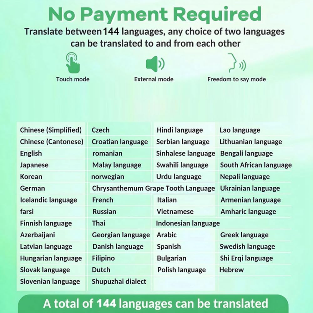 Snblzhef M113 Smart Translator Headset 144-Language AI Translation Earbuds Wireless On-Ear Translator Device Gray image number 2