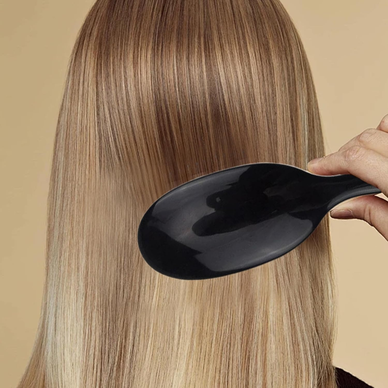 Boar Bristle Hair Brush, 8.5X2.6 Inch Hair Extension Brush with Comfortable Grip, Paddle Detangling Hairbrush for Women Men Wet/Dry Massaging Detangling- image number 1