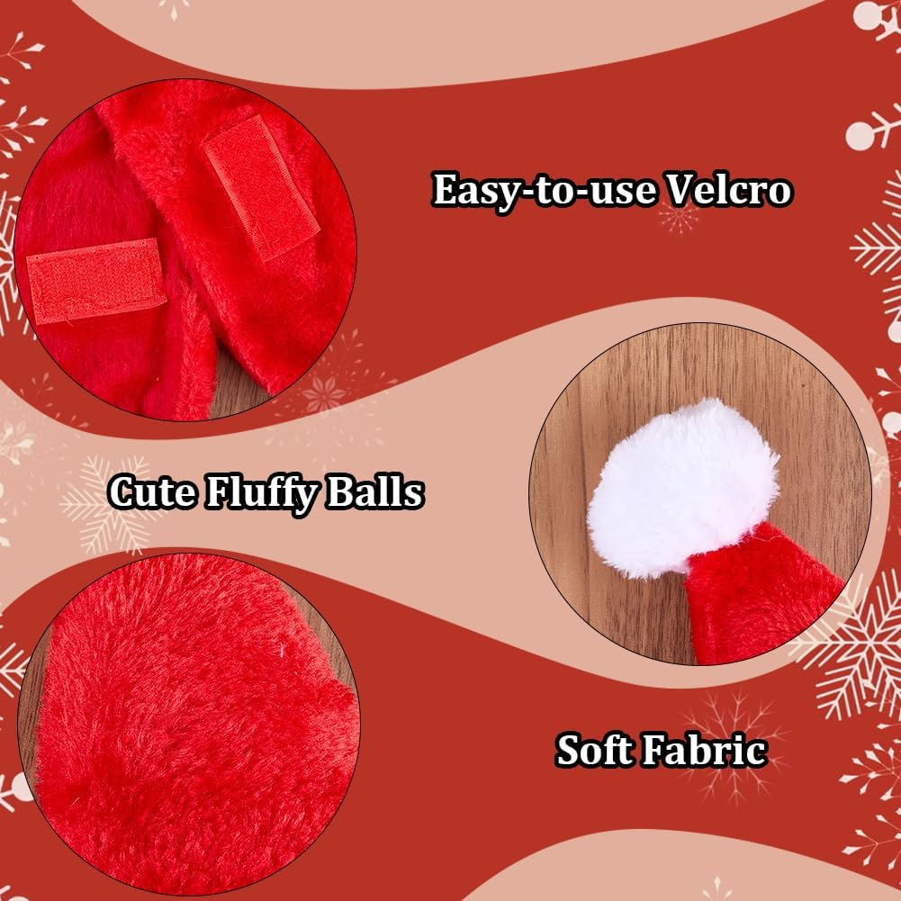 GORGECRAFT Santa Hat for Cats Red Polyester Christmas Pets Dogs Puppies Kittens Rabbit Doll Decoration Costume Small Hats Scarf Outfit Set for Winter Holidays Party Fancy Dress image number 2