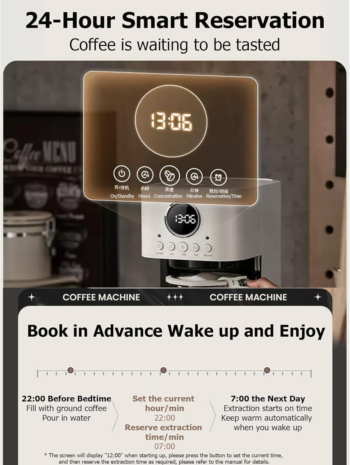 TECHBEAR Drip Coffee Maker Machine, 1.5L Programmable Coffee Machine with 24H Appointment, Regular & Strong Brew, Glass Carafe, Coffee Pot for Home, Office, Auto Shut off (CN Panel) image number 1