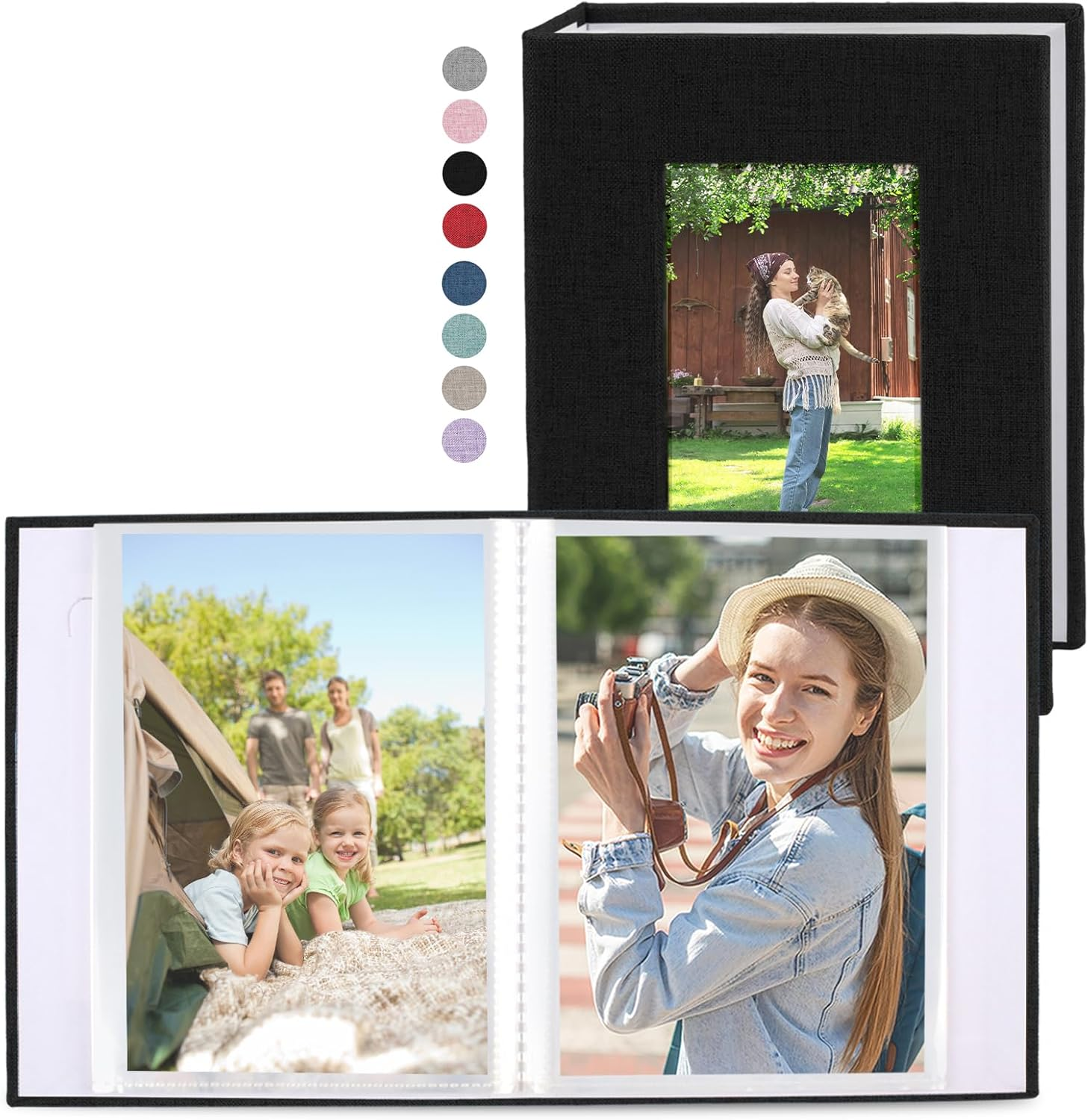 Vivinin 2 Pack Photo Album 5X7, Linen Cover Photo Book, Small Photo Album Book for 36 Pockets Hold 72 Pictures, Picture Book for Photos Family Anniversaries Baby Vacations (Blue)