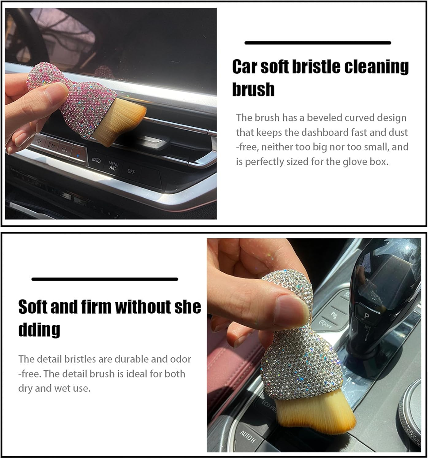 2 Pack Car Detailing Dust Brush &ndash; Soft Bristle Interior Cleaner for Air Vents, Dashboard, Crevices &ndash; Nano Fiber Brush for Auto Interior Dust Removal, Scratch-Free Detailing Tool, Random Colour image number 3