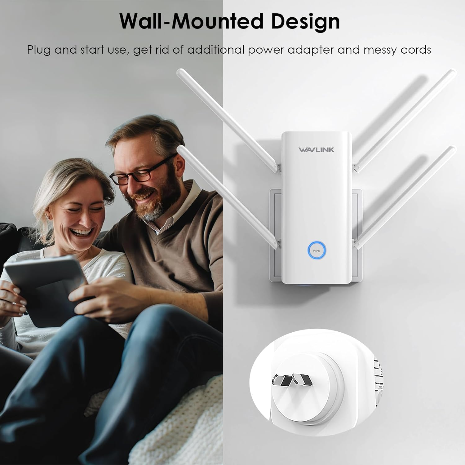 WAVLINK AX3000 Wifi 6 Extender Signal Booster for Home,3000Mbps Dual Band (5Ghz/2.4Ghz) Wifi Repeater up to 2000Sq.Ft,Wifi Repeater (WN583AX3-AU) image number 6