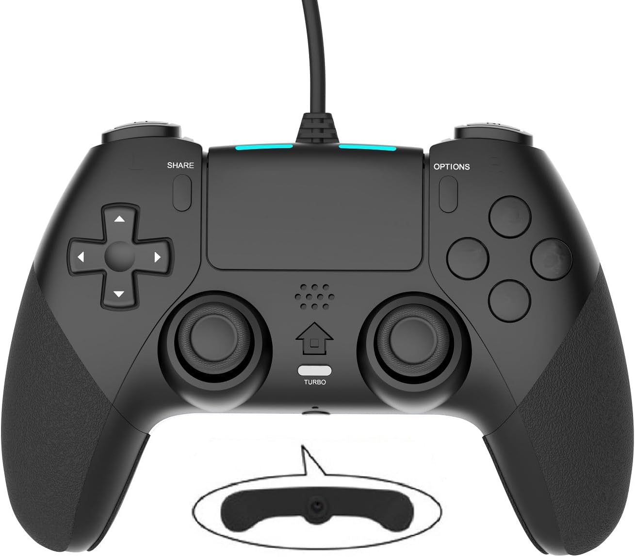 Wired Controller Gamepad for Playstation 4 /PS4 with Advanced Programming Buttons Dual Vibration Shock Joystick Gamepad for PS4/PS4 Slim/Ps4 Pro and PC (Black)